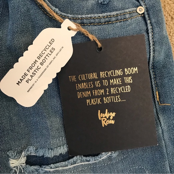 Indigo Rein High Waist Distressed Denim Shorts NEW Womens Size 7 Blue - Picture 12 of 12